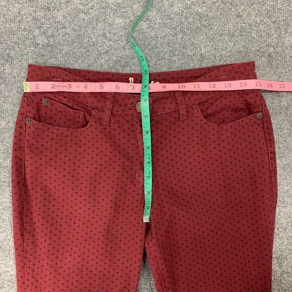 Boden Star Print Pants Womens 8 L Long Skinny Leg Mid Rise Stretch Cotton Blend - Picture 6 of 13